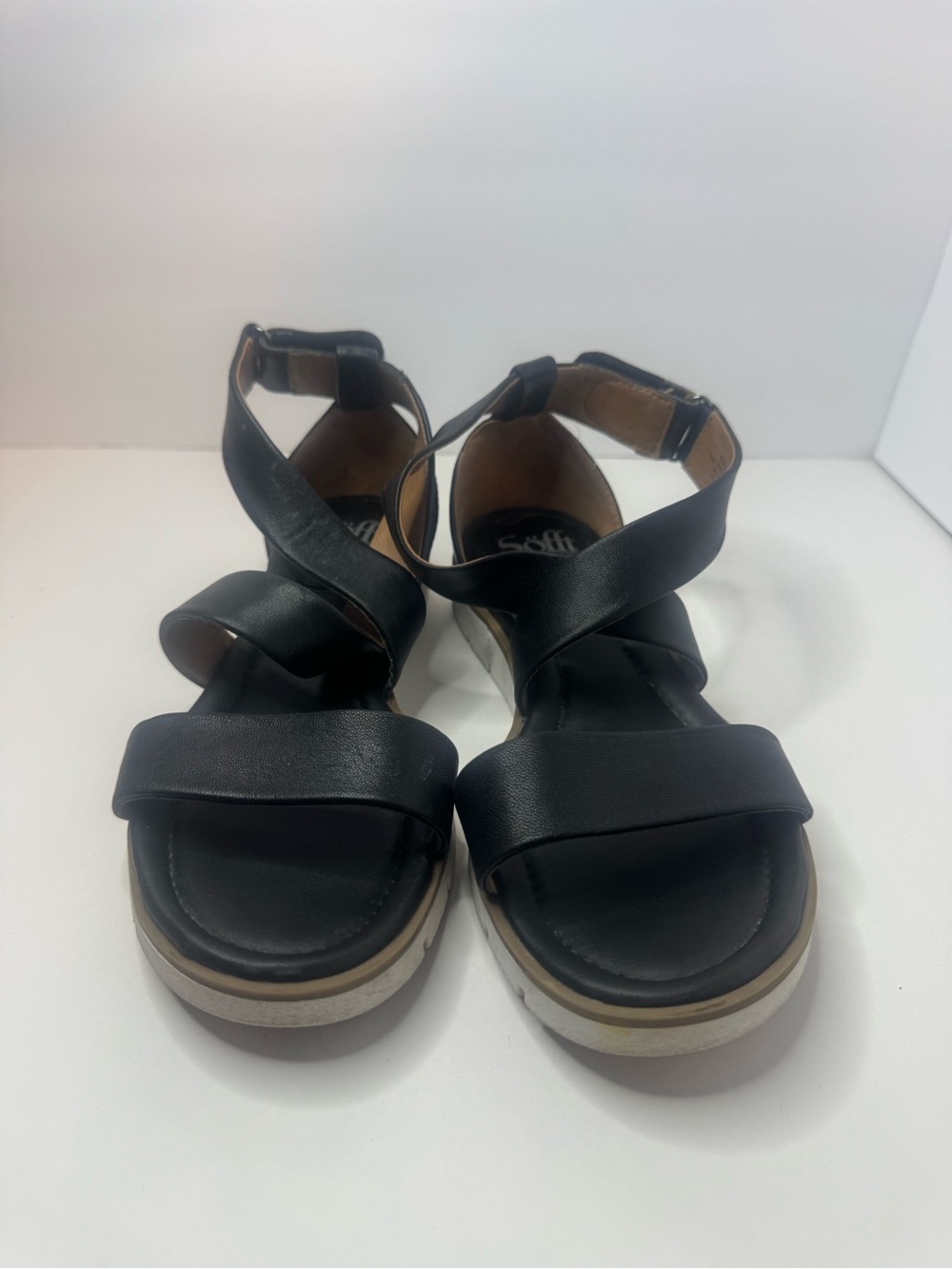 Sofft Black Leather Strappy Sandals Women's Size 7.5M